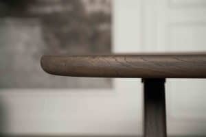 Dark wood Bordeaux dining table with matching wooden legs, available at Room 108