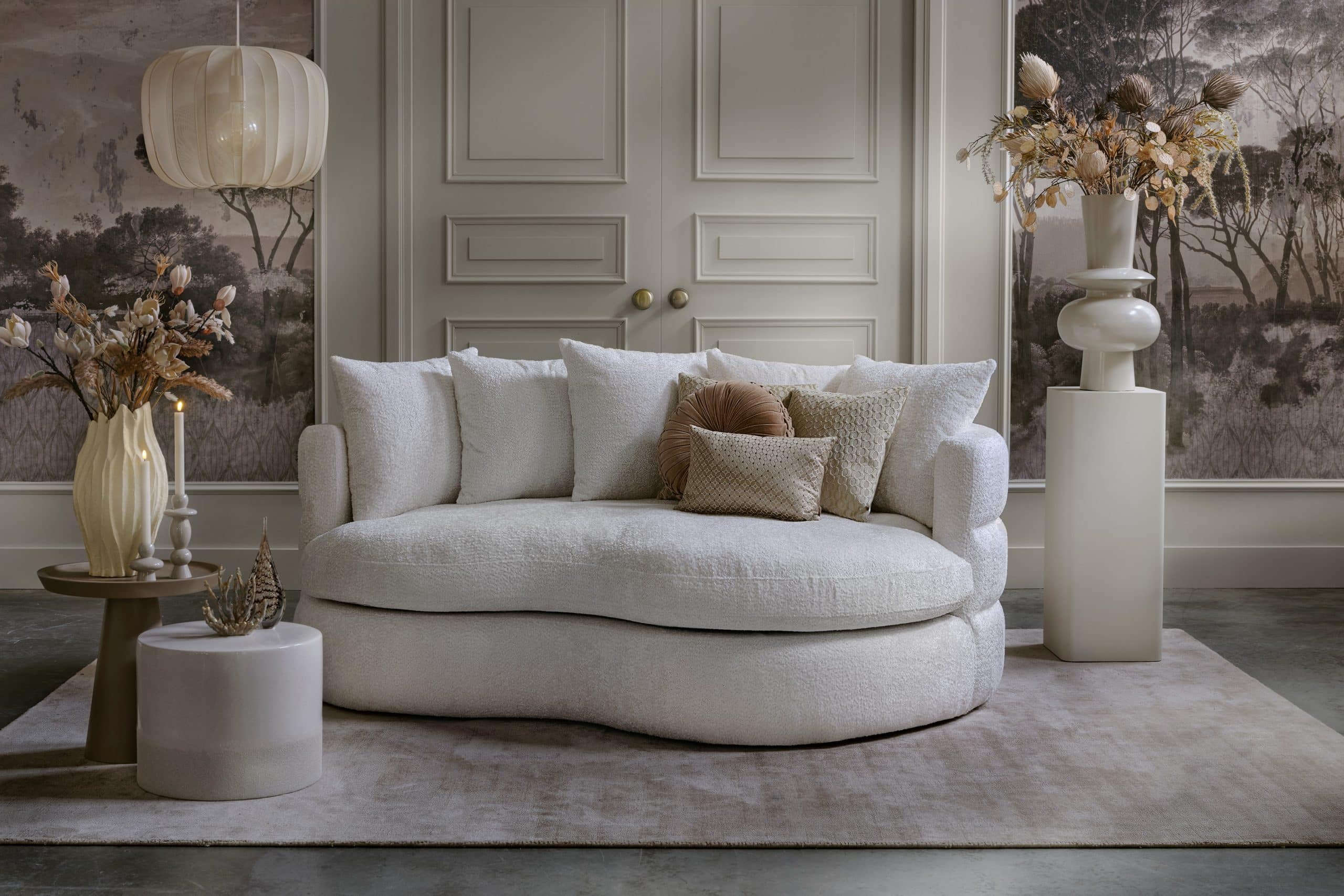 Loungebank Elle past in allerlei interieurstijlen, zoals een klassiek interieur.