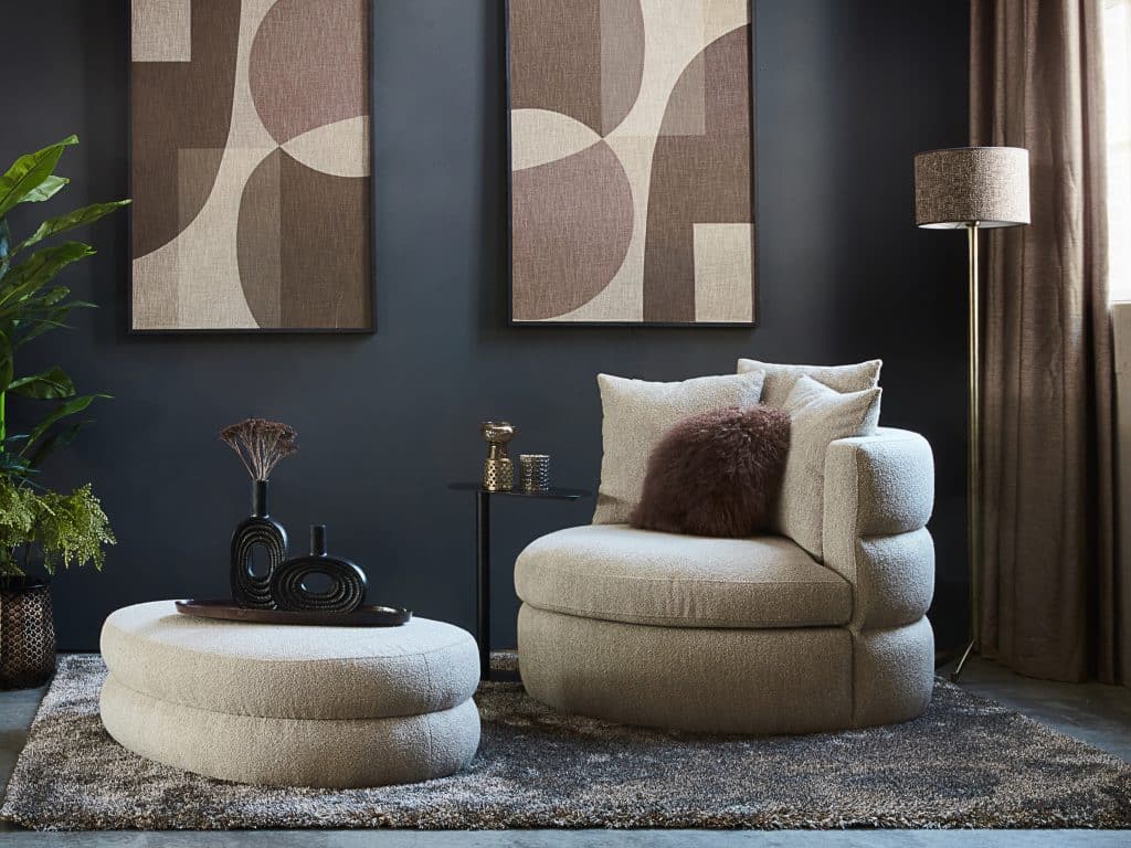 Fauteuil Elle met hocker