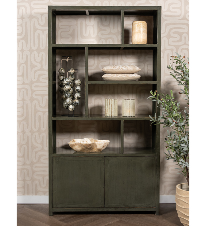 Kast Oriëntaalse Roomdivider hoogglans groen